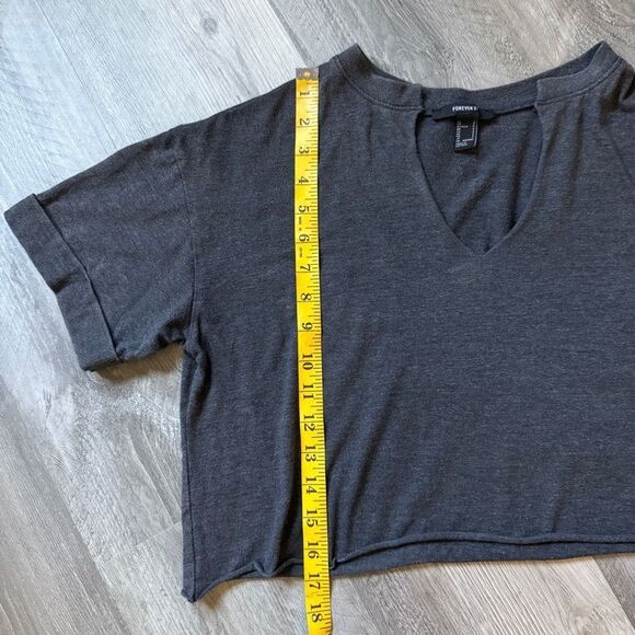 Forever 21 Gym Crop Top Dark Gray Small Cotton - Picture 7 of 9